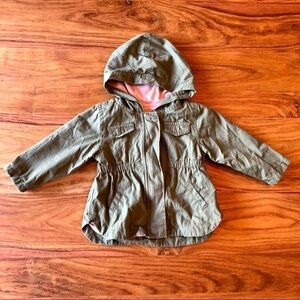 Old Navy Green & Pink Canvas Utility Jacket